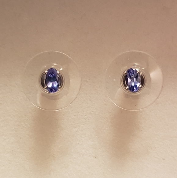 SET Tanzanite ring 5.25 OR Size 5, pendant/w chain, stud earrings, NWT - Picture 3 of 13